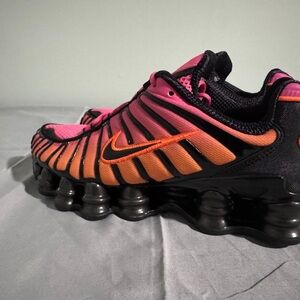 Nike women’s Gradient Pink and Orange Shox Sneakers